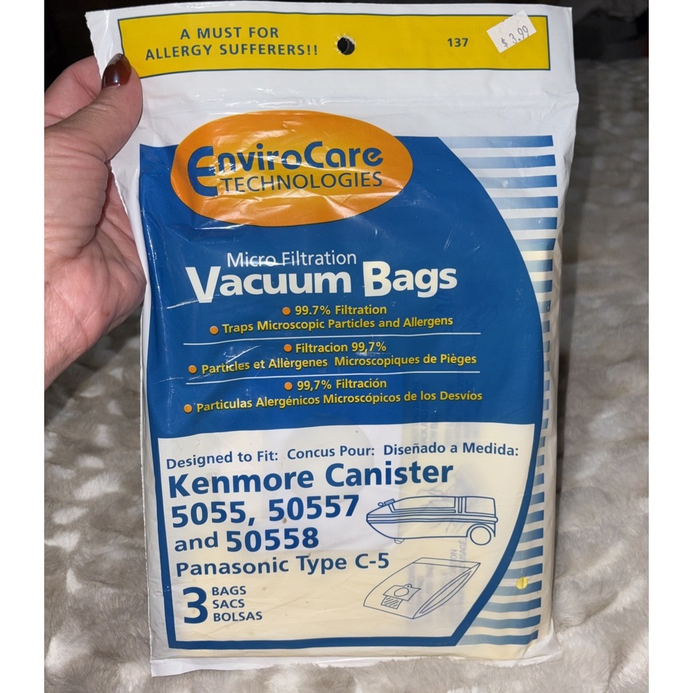 3 Pack- Kenmore Canister Type C 5055, 50557, 50558 Vacuum Bags Panasonic C-5